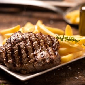 Steak de bœuf a la Portugaise